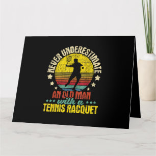 Onderschat nooit een oud Man - Tennis Racket SPO Kaart