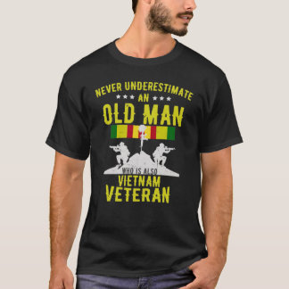 Onderschat nooit een oud Man Vietnam veteraan T-shirt