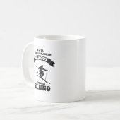 Onderschat nooit een oude man die gaat skiën koffiemok (Voorkant links)