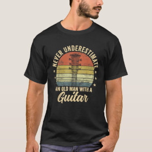 Onderschat nooit een oude man met een gitaar t-shirt