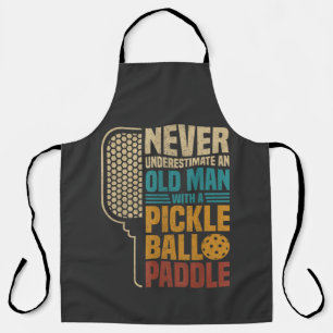 Onderschat nooit een oude man met een Pickleball Schort