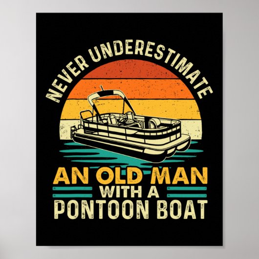 Onderschat nooit een oude man met een pontonboot - poster (Voorkant)