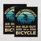 Onderschat nooit een oude man op een fiets. informatiekaartje (Voorkant / Achterkant)