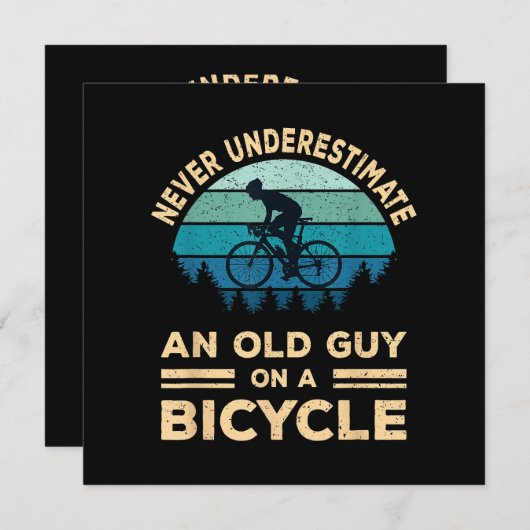 Onderschat nooit een oude man op een fiets. kaart (Voorkant / Achterkant)