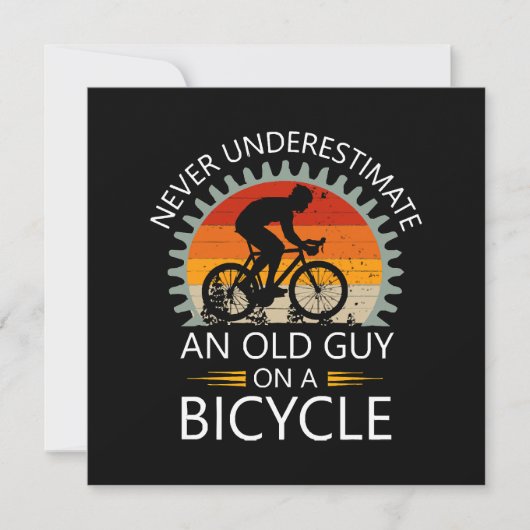 Onderschat nooit een oude man op een fiets kaart (Voorkant)