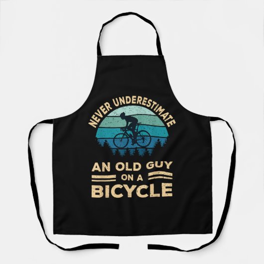 Onderschat nooit een oude man op een fiets. schort (Voorkant)