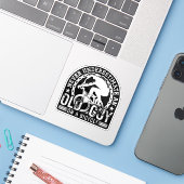 Onderschat nooit een oude man op een fiets. sticker (Laptop met iPhone)