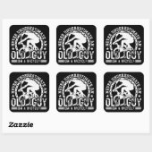 Onderschat nooit een oude man op een fiets. vierkante sticker (Vel)