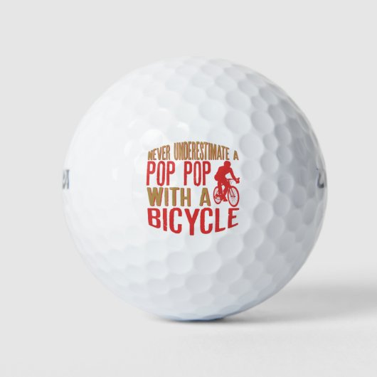 Onderschat nooit een Pop Pop met een fiets in hem Golfballen (Voorkant)