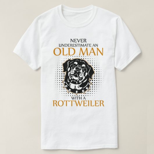 Onderschat nooit een rottweiler t-shirt (Design voorkant)