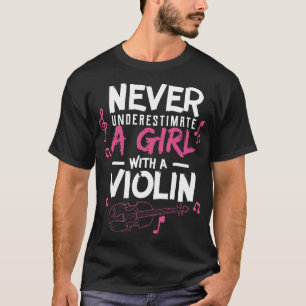 Onderschat nooit een violinspeler muzikanten op SH T-shirt