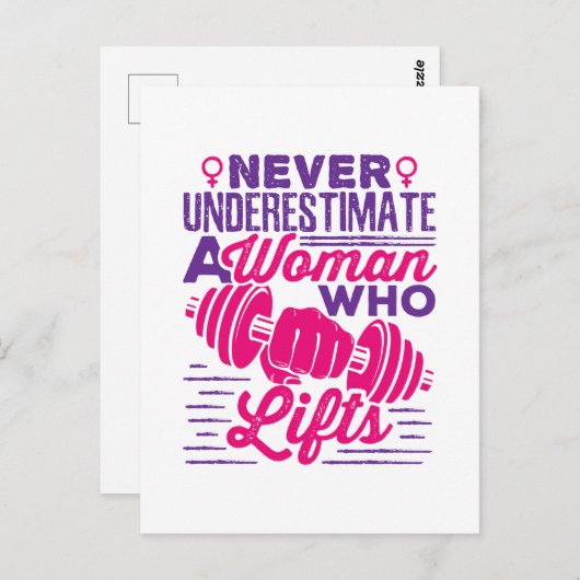 Onderschat nooit een vrouw die leeft briefkaart (Voorkant / Achterkant)