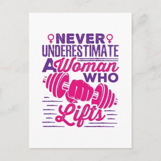 Onderschat nooit een vrouw die leeft briefkaart (Voorkant)