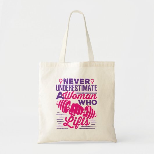 Onderschat nooit een vrouw die leeft tote bag (Voorkant)