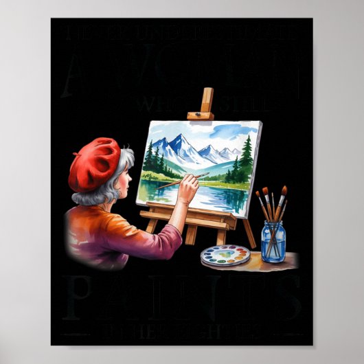 Onderschat nooit een vrouw die nog schildert poster (Voorkant)