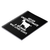 Onderschat nooit een vrouw die van Goats houdt Notitieboek (Linkerzijde)