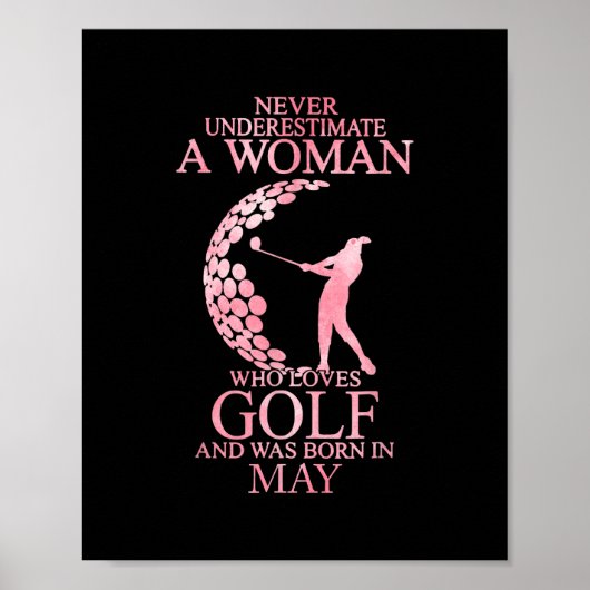 Onderschat nooit een vrouw die van Golf en binnen Poster (Voorkant)