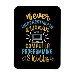 Onderschat nooit een vrouw met een computer magneet