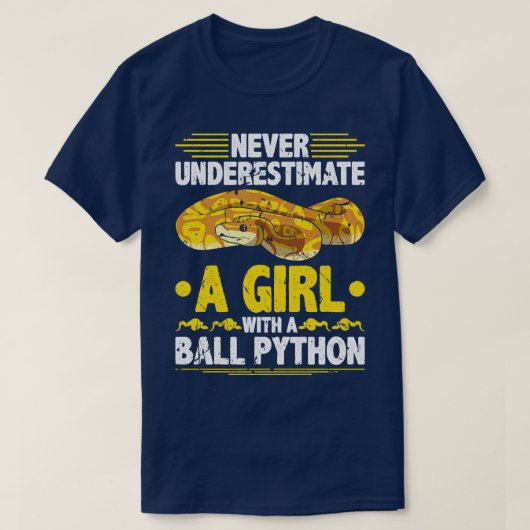 Onderschat nooit Girl Ball Python T-shirt (Design voorkant)