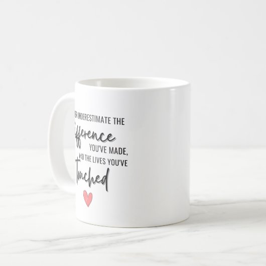 Onderschat nooit het pensioenverschil koffiemok (Voorkant links)