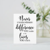 Onderschat nooit het verschil dat je maakt briefkaart (Staand voorkant)