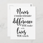 Onderschat nooit het verschil dat je maakt briefkaart (Voorkant / Achterkant)