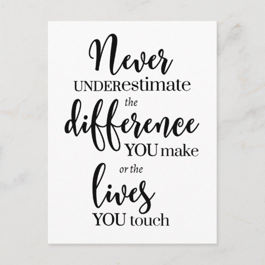 Onderschat nooit het verschil dat je maakt briefkaart (Voorkant)