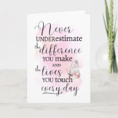 Onderschat nooit het verschil dat u maakt kaart (Voorkant)