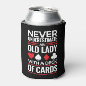 Onderschat nooit Old Lady Deck van Kaart Bridge Blikjeskoeler (Blikje Voorkant)