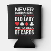 Onderschat nooit Old Lady Deck van Kaart Bridge Blikjeskoeler (Achterkant)