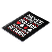Onderschat nooit Old Lady Deck van Kaart Bridge Notitieboek (Linkerzijde)