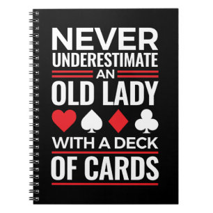 Onderschat nooit Old Lady Deck van Kaart Bridge Notitieboek