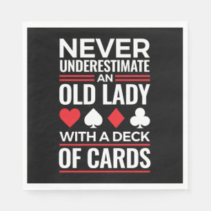 Onderschat nooit Old Lady Deck van Kaart Bridge Servet