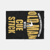 Onderschat nooit oud Man met Cue Stick Funny P Fleece Deken (Voorkant (Horizontaal))