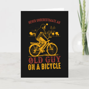 Onderschat nooit oude man BICYCLE Wenskaart Kaart