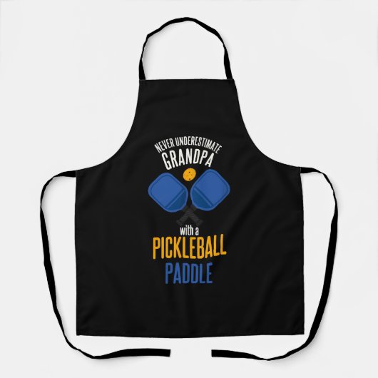 Onderschat opa nooit met een pickleball schort (Voorkant)
