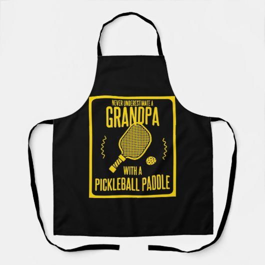 Onderschat opa nooit met een pickleball schort (Voorkant)