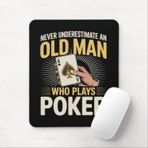 Onderschat Oude Man Pokerkaart Nooit Muismat