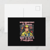 Onderschat vrouwen die ook brandweerman zijn nooit feestdagenkaart (Voorkant / Achterkant)