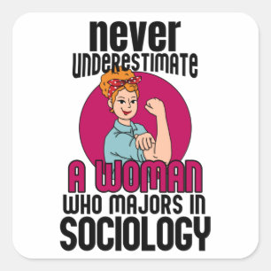 Onderschat vrouwensociologie nooit vierkante sticker