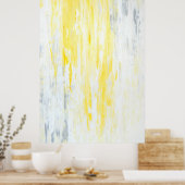"Onderschatte" grijze en gele Abstracte kunst Poster (Keuken)