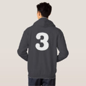 Onderscheidend "3" hoodie (Achterkant volledig)