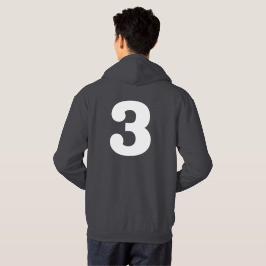 Onderscheidend "3" hoodie (Achterkant volledig)