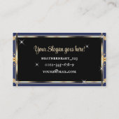 Onderscheidend  Goud Zwart Royal Blue met Logo Visitekaartje (Achterkant)