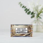 Onderscheidend  Goud Zwart Royal Blue met Logo Visitekaartje (Staand voorkant)