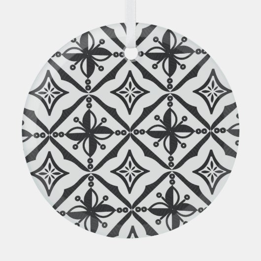 Onderscheidend Indonesisch Batik: motieven. Glas Ornament (Voorkant)