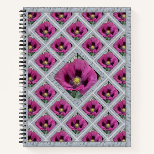 Onderscheidend Notitieboek met Magenta Poppies (Voorkant)