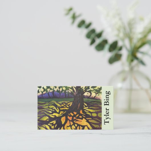 Onderscheidende Abstracte kunst "Levensboom" Visitekaartje (Staand voorkant)