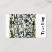 Onderscheidende Abstracte kunst, 'Vogue' in Bleek  Visitekaartje (Voorkant)