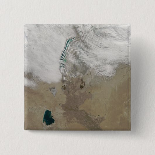 Onderscheidende lijnen van wolken vierkante button 5,1 cm (Voorkant)